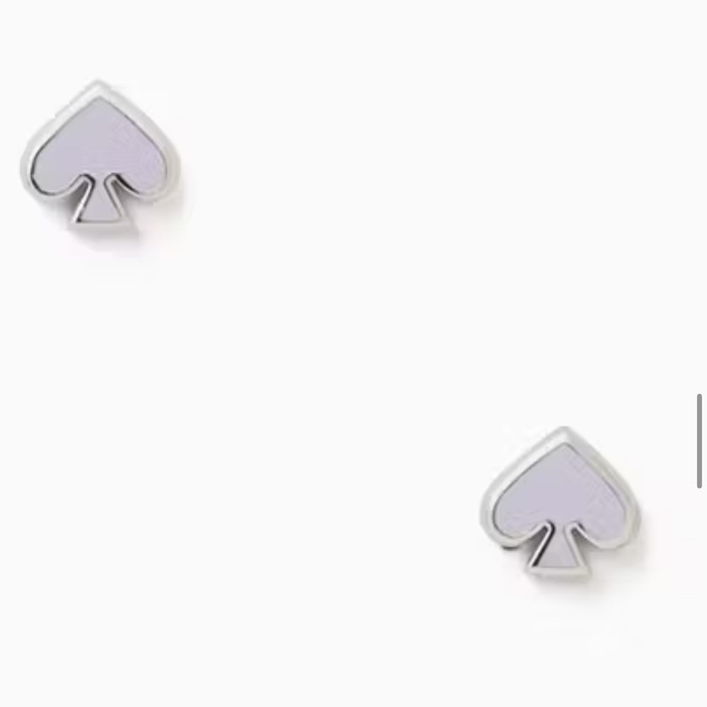 KATE SPADE EVERYDAY SPADE ♠️ ENAMEL STUDS IN LILAC/SILVER NWT
